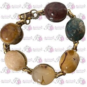 1940s scarab bracelet EGYPTIAN STYLE real gem stone healing crystals 💎⭐️